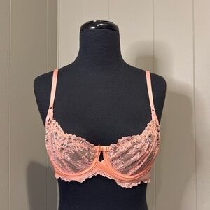 Victoria’s Secret Women’s 34B Lingerie Lace Faux Crystal Diamond Strap Bra